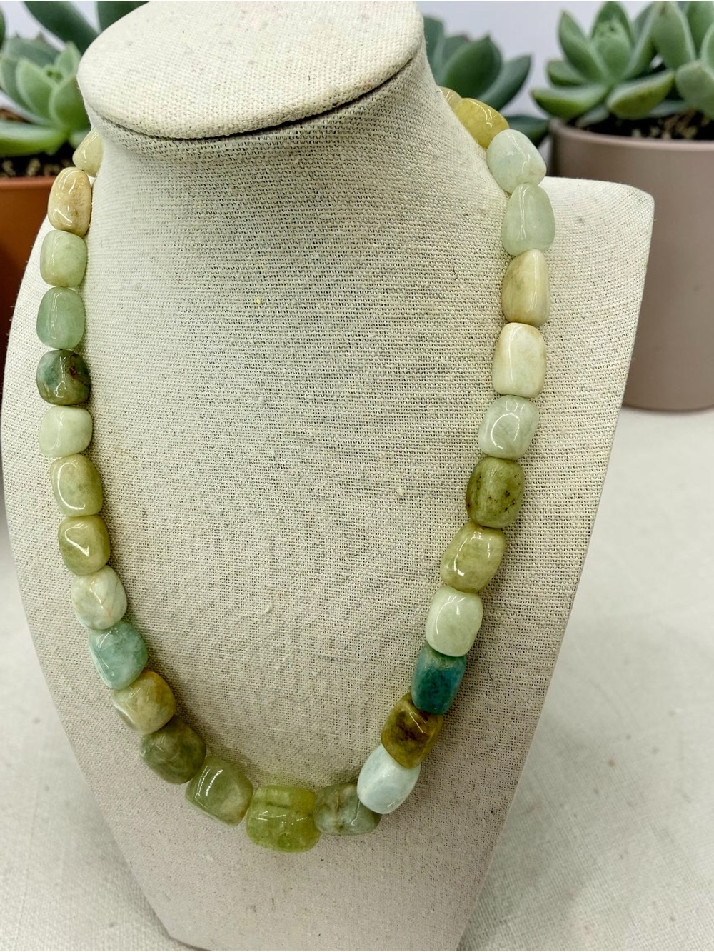 Jay King DTR Aquamarine Nugget Necklace Sterling 18-20” Blue Green Chunky Stones - Picture 4 of 17